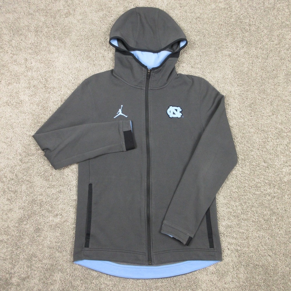 North Carolina Tar Heels Sweater Mens Small Gray Hoodie Sweatshirt Jordan Fleece